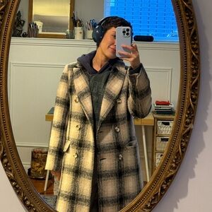 Plaid Double-Breasted TopShop Women's Trenchcoat